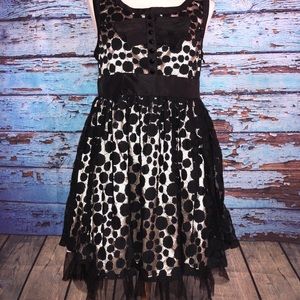 Black polka dot special occasion dress